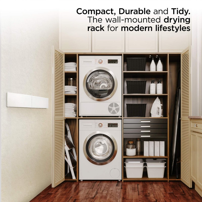 Step Up Laundry Drying Rack, Wall Mounted, Retractable Clothes Drying