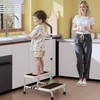 NORTTA 2-Step Stool with Adjustable Handrail for Adults - Lightweight