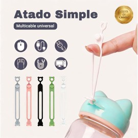 25 PCS Organizador de Cables – Bridas de Silicona Reutilizables y Ajustables, Sujeta Cables, Cable Management y Cord Ties para Cargadores y Auriculares, para Hogar, Oficina, Taller, Viaje y Escritorio