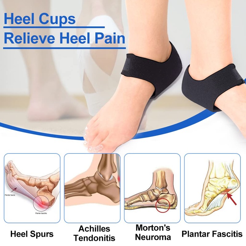 MIAYOHO Plantar Fasciitis Heel Cups for Heel Pain 【Updated Version】