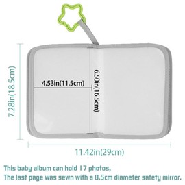 ZUYYON Baby Photo Album Baby Memory Book, Soft Cloth Photo Book First Year Memory Album Shower Gift for Newborn Toddler & Kids, Holds 4x6 Inch Photos(Grey)