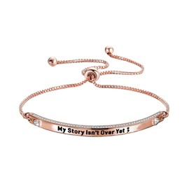 CENWA My Story Isn't Over Yet Semicolon Bracelet Warrior Fighter Semicolon Jewelry Suicide Awareness Gift Self Harm Awareness Suicide Survivor Gift Semi Colon Mental Health (My Story br RG)