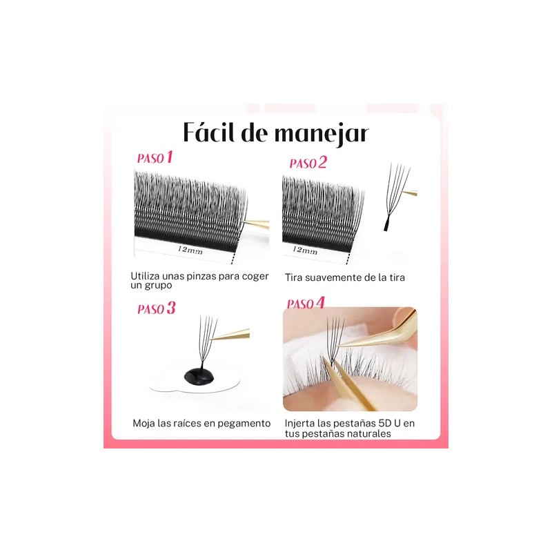 Extensiones De Pestañas Masscaku U 5d, U Shaped 5d W