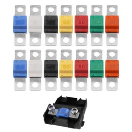 14PCS Midi Fuses 30/40/50/60/70/80/100amp 32V,Automobile High Current High Current Fuse,Midi Fuse Holders for Car Marine Truck Marine Electric Hybrid Vehicle Motor