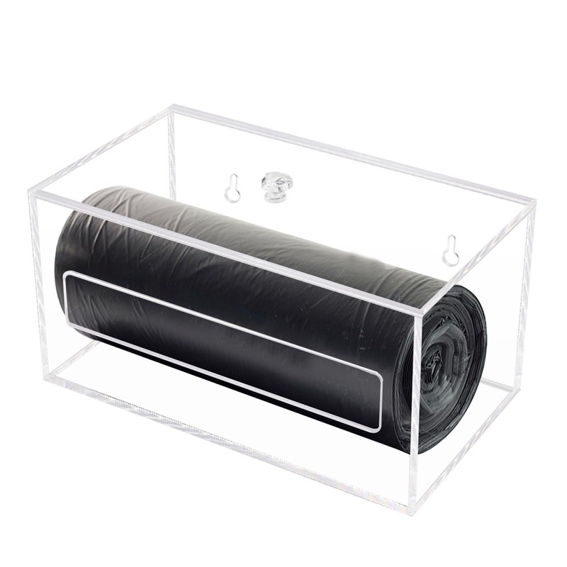 Trash Bag Organizer Dispenser, Acrylic Garbage Bag Holder Dispenser, Trash