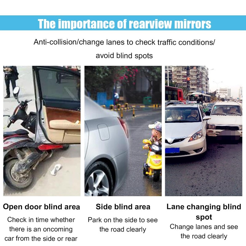 Rectangle Blind Spot Car Mirror - 2" Frameless HD Glass