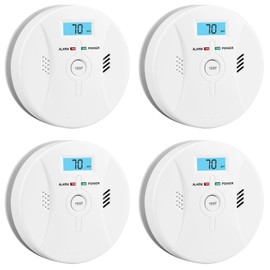 SHYEEH Smoke and Carbon Monoxide Detector, Combination Smoke Alarm and Carbon Monoxide Detector Battery Powered, CO Detector Alarm with Sensitive Sensor, Sound Warning and LCD Display, CDR-803