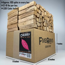 FiveOaks Firewood Kiln Dried Cherry Pizza Oven Wood, Mini 5 Inch Cooking Wood for Ooni, Gozney, Bertello Pizza Ovens - Approx 13lbs Product of USA (1,000 Cubic Inches)
