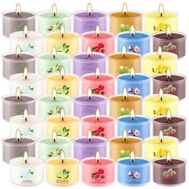 40 Scented Candle Set, 10 Fragrances, 35g Natural Soy Wax Candles with Smokeless Cotton Wicks, Ideal for Home Decor, Yoga, Meditation, Spa & Gifting