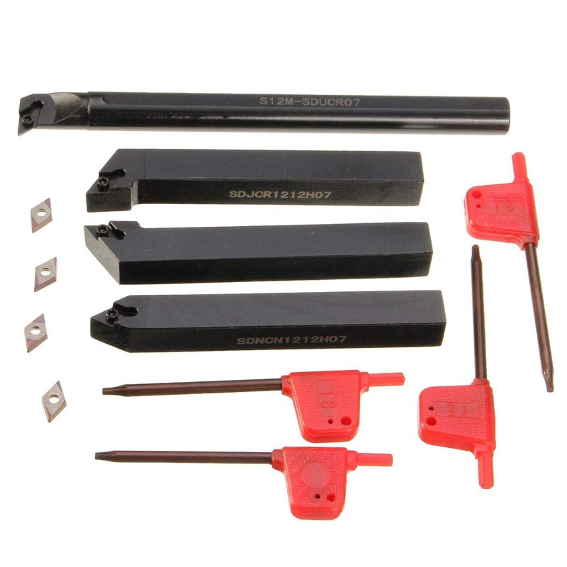 KATSU Lathe Turning Cutting Tool Set with 4PCs Indexable Inserts
