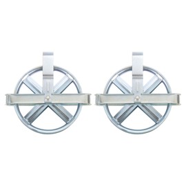 sourcing map 2Pcs 5" Clothesline Pulley with Durable Iron Alloy Wheel and Axle, Deep Groove Weather-Resistant Drying Line Pulley for Outdoor Clothes Line, Silver