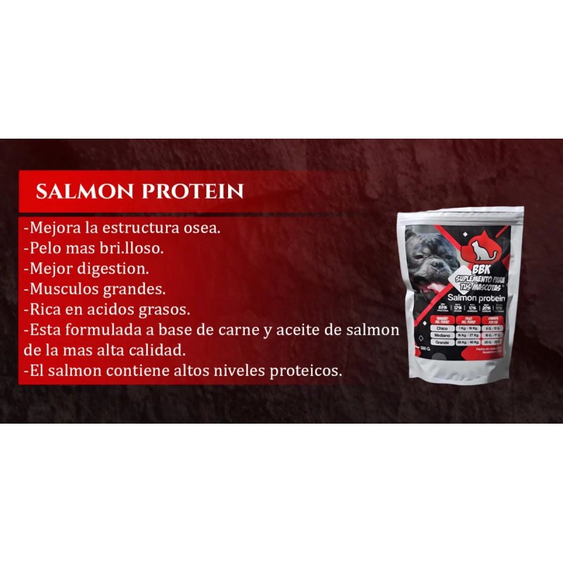 Bbk Salmon Protein 500g Suplemento Para Gatos Y Perros