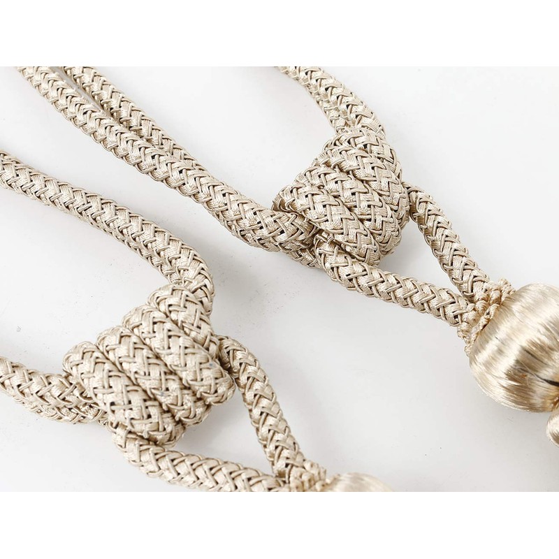 YunNasi 1 Pair Curtain Tie backs Rope Handmade Tassel Curtain