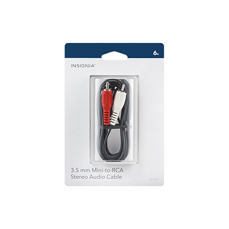 Insignia - 6' 3.5mm Mini-to-RCA Stereo Audio Cable - Black