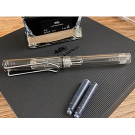 Jinhao 599 Transparent Fountain Pen + 5pk BLUE Cartridges...(Jinhao 599 Transparent Clear, Pen + Cartridges)