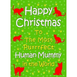 from The Cat Christmas Card (Human Mummy, Green) - Special Animal Xmas Card for Her Kids