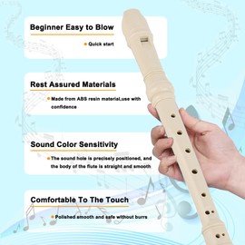Soprano Recorder Instrument German Fingering Recorder With Cleaning Stick, Cotton Pouch as Gifts for Musical Instrument Lovers