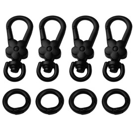 HAMILO Key Chain Metal Fittings, Flower Shaped, Rotary Can, Nascan with Round Carabiner Included, Set of 4