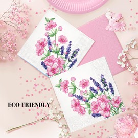 Keep Unique 20-ct 13x13 Flowers Paper Luncheon Decoupage Napkins, 3-Ply Servilletas Floral Napkins for Art, Dinner Tea Party, Disposable Napkins Decor (Gentle Bouquet)