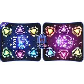 Large Double Electronic Dance Mats, Dance Pad with LED Light & Wireless Bluetooth, Music Dance Toy with 6 Game Modes, Challenge Game for Single & Double Players, Dance Mat Toy for 3-12 Year Old Girls