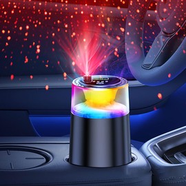 Smart Car Air Freshener with RGB Ambient Light, Car Aroma Diffuser,Galaxy Cloud Mist, Auto On/Off, Built-in Battery, Home, Office (4 Essential Oil Box), Long-Lasting Scent & Relaxing Light
