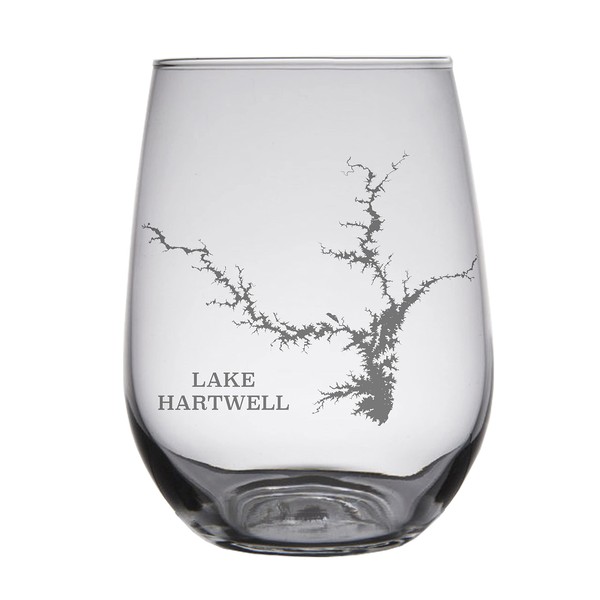 HullSpeed Designs Lake Hartwell Engraved Stemless Wine Glasses - Set