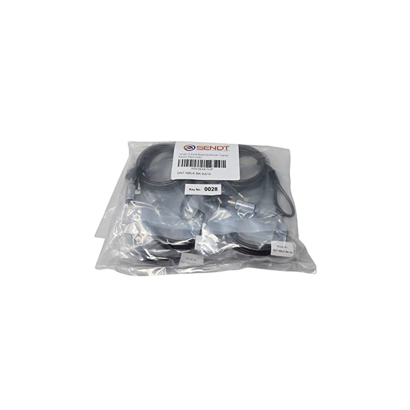 Sendt 10 Pack Black Notebook/Laptop Keyed Alike Locks