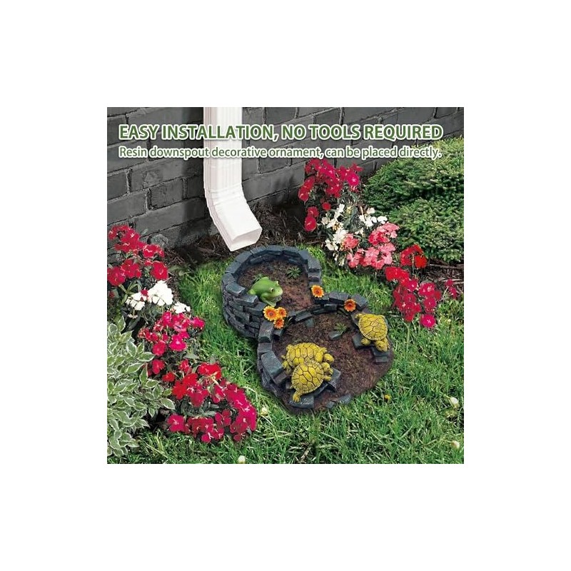 Tortuga Downspout Bloque de salpicaduras decorativo, boquilla de lluvia, desviador