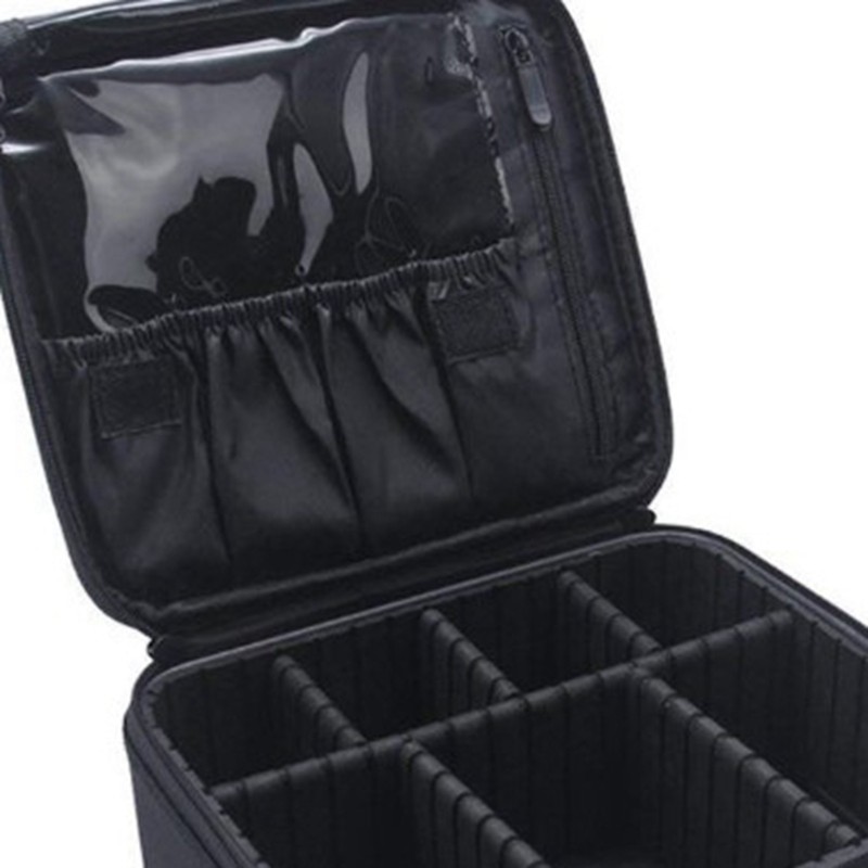 Makeup Handbags Removable Compartments Large Capacity Zipper Closure Cosmetic Storage