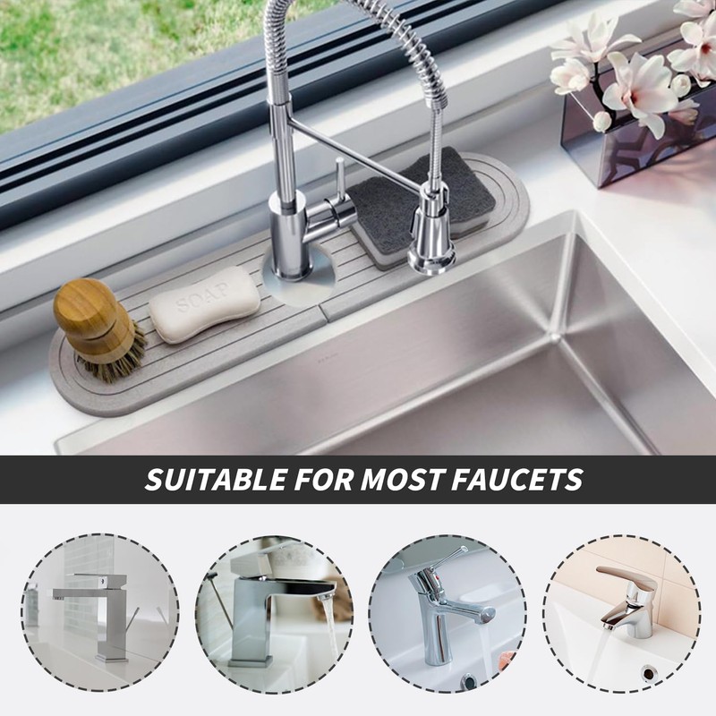 Tap Absorbent Mat, Dish Drying Mat Sink, Tap Sink Diatomaceous