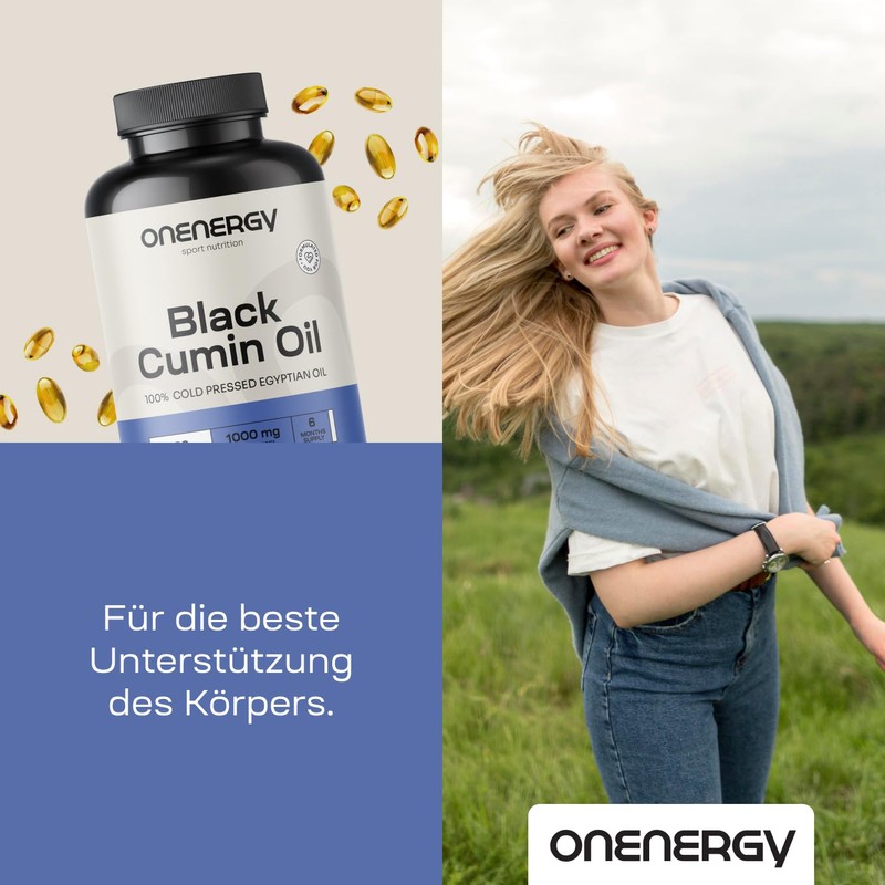 OnEnergy Black Cumin Oil 1000mg - 180 Soft Capsules -