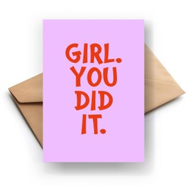 FORYOU24 Postcard you did it, greeting card, greeting card, billet, birthday, happy birthday, man, woman, postcard with envelope (KTP_002)