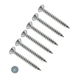 TERF® 4.0mm X 40mm Pozi Flat Double Countersunk Stainless Steel A2 (304) Screws For PVCu Wooden Timber Chipboard MDF and General Purpose Use Screw Size 4.0 X 40mm (No. 8 X 1.58) - Pack of 50