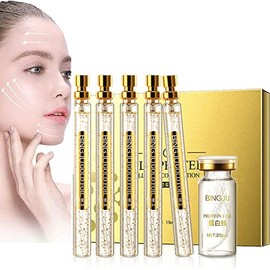 Bluemega lnea de Levantamiento de protenas Hilo de Protena Lifting Set, Hilo de Protena Soluble y Combinacin de Esencia de Nano Oro, Hilos de Colgeno 