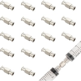 Syringe Adapter 10pcs Luer Lock Adapter Coupler, Luer Lock Syringe Adapter, Nickel Plated Brass Luer Lock Connector Female to Female for Syringe Transfer (4mm Caliber)