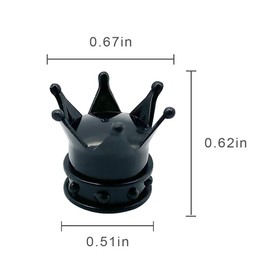 Universal Tire Valve Stem Caps ( 4 Pack) Heavy-Duty Stem Covers | Dust Proof, with O Rubber Seal | Crown Style Design | Outdoor, All-Weather, Leak-Proof Air Protection | Light-Weight ( Black )