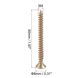 uxcell M4 x 50mm Wood Screws Phillips Flat Head Carbon Steel Color Zinc Plated Self Tapping Screws 200pcs