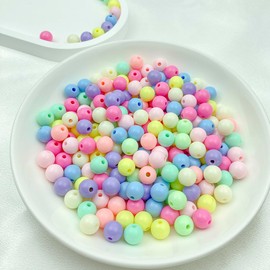 Daiyifiy 1000Pcs 6MM Acrylic Round Pastel Beads Candy Color Spacer Beads Plastic Resin Beads for Necklace and Bracelet Making Crafting Supplies(303 - Light Mixed Color)