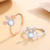 K.L.Y Women's Ring, Popular, Rabbit, 925 Silver, Cubic Zirconia, Moonstone,