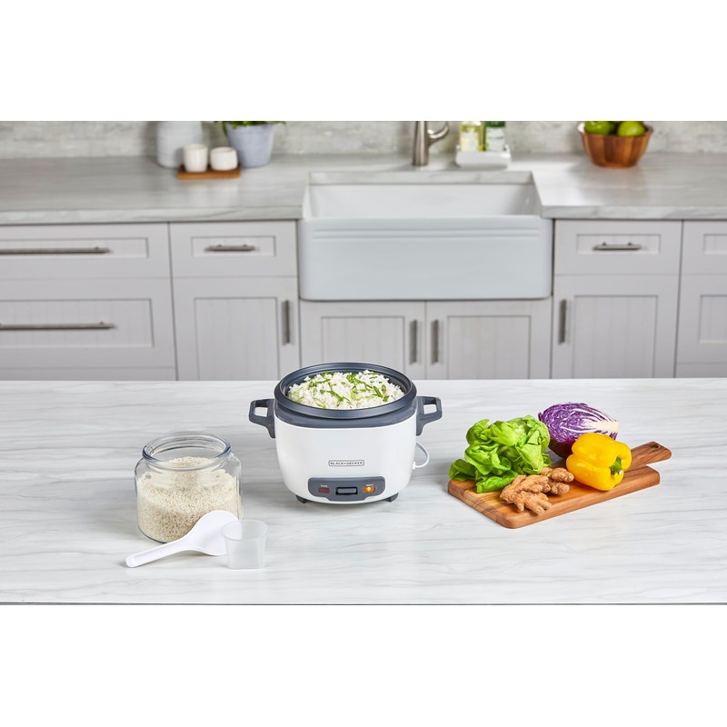 BLACK+DECKER 16-Cup Rice Cooker, RC516, 8-Cup Uncooked Rice, Steaming Basket,