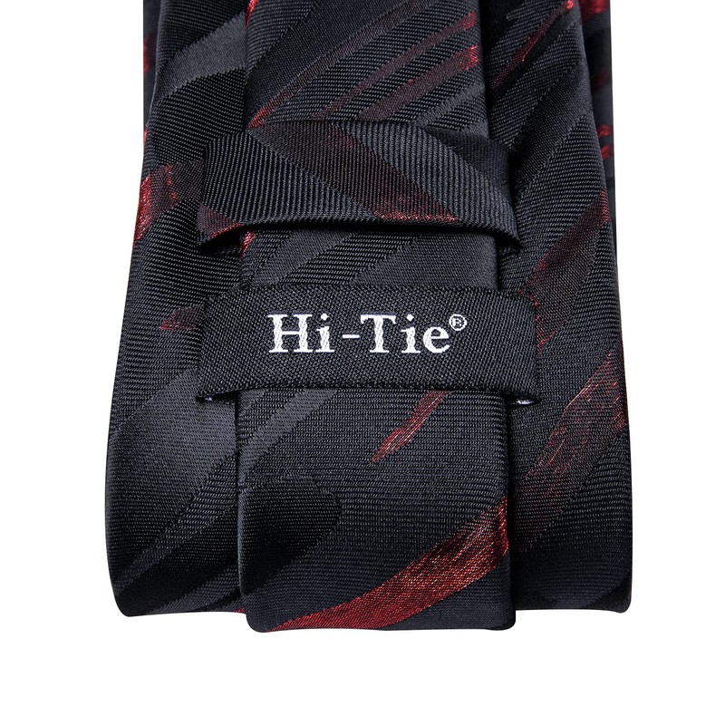 Hi-Tie Men Ties Sets Silk Stripe Paisley Necktie Pocket Square