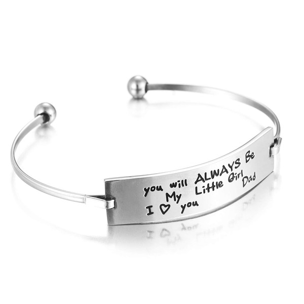 Melix Home Daughter Gifts from Dad You'll Always Be My Little Girl Bangle Daughter Birthday Present