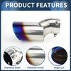 INFINAUTO Slant Exhaust Vent Longtail Tube Fits Honda Civic 2016-2019