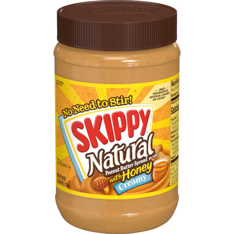 SKIPPY Peanut Butter, Natural Creamy with Honey, 40 Ounce