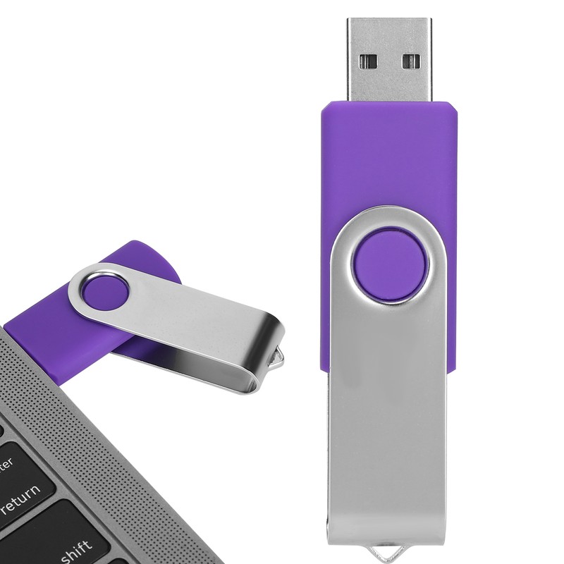 USB Flash Drive Candy Purple Rotatable Portable Storage Memory Stick