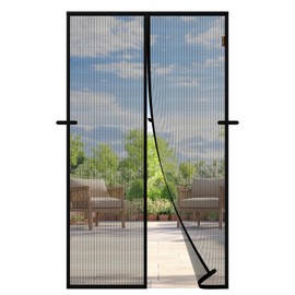 MAGZO Magnetic Screen Door 36 x 96, Durable Fiberglass Screen Doors with Magnets Fit Door Size 36" x 96" Sliding Patio Front Entry Back Door Screen Mesh Curtain Net Wire with Full Frame Black