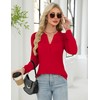 Rapbin Long Sleeve Shirts for Women Henley V Neck Dressy