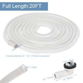 HOXHA 20 Ft Air Conditioner Drain Hose Kit Plastic Tubing for AC Condensate Flexible Drain Hose for Mini Split AC Portable AC Washer Dishwasher Faucet