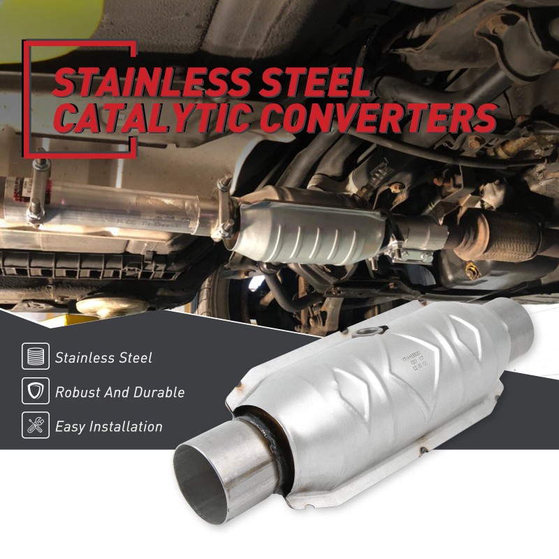 KEEPDSGN 2.5'' Car Catalytic Converter EPA Stainless Steel 3.7L 4.7L