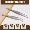 wilcractk Tweezers Set Curved and Straight Stainless Steel 14 cm